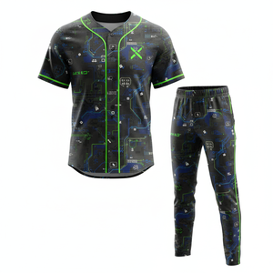 Ensemble de maillot de baseball en gros, logo personnalisé, sublimation, séchage rapide, maille légère - Product Image 1