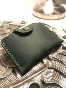 Tarjetero de cuero genuino hecho a mano, billetera delgada y compacta con bordes bruñidos duraderos para uso comercial - Product Image 3