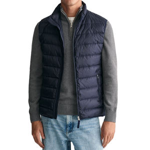Winter Outdoor Sleeveless Bubble Puffer Vest for Men Canvas Stand Collar Waterproof Custom Colors & Sizes Wholesale - Product Image 1