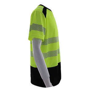 Camisa de manga corta de alta calidad y alta visibilidad Camiseta de seguridad de dos tonos con rayas reflectantes Camisetas de polo de construcción para trabajadores - Product Image 4