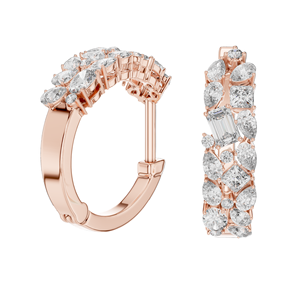 0.403 ct Diamond Hoop <b>Earrings</b> in 18kt, 14kt, 10kt Gold & 925 Silver <b>Moissanite</b> & Lab-Created Diamonds VVS-VS Clarity, EF - Product Image 4