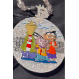 จี้พระเยซูแบบกลุ่มการ์ตูนเคลือบทองคำขาวคุณภาพสูง ประดับเพชรโมอิสซาไนต์ VVS เคลือบอีนาเมล ได้รับการรับรองจาก GRA เครื่องประดับฮิปฮอป - Product Image 1