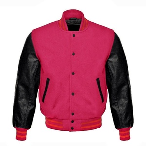 Chaqueta clásica nueva de alta calidad para hombre, chaquetas universitarias con letras personalizadas y mangas de cuero para hombre, a la venta - Product Image 4
