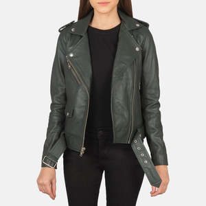 Custom Leather <b>Biker</b> <b>Jacket</b> with Sheep Skin Patchwork Custom Logo - Product Image 1