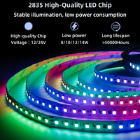 Usine Flexible WS2811 Numérique Adressable Rgb Led Bande 120LED/m 24V Smart RGB LED Bande pour Bureau De Jeu TV Chambre Bar