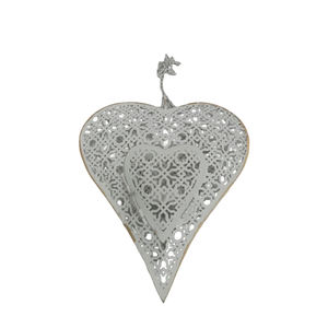 Adorno decorativo de pared de corazón colgante de Metal de hierro de nuevo diseño Color blanco para decoración del hogar y Navidad hecho a mano a granel - Product Image 1