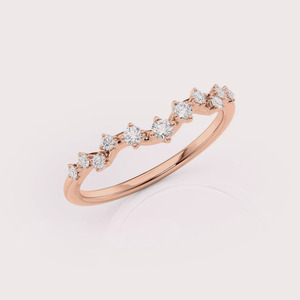 Bague de mariage pour femme en or rose/jaune/blanc 9 carats, diamant de laboratoire taille ronde certifié IGI, plaqué rhodium - Product Image 5