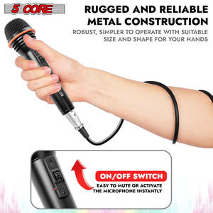 5Core <b>Microphone</b> Dynamic Mic Karaoke <b>Singing</b> Studio XLR Mics Handheld Microfono - Product Image 3