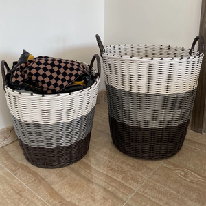Cesto de ropa de ratán estilo granja, cesto de ropa y juguetes para niños, cesta tejida para uso en el baño - Product Image 5