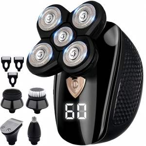 Afeitadora Eléctrica 5 en 1 para Hombre, Impermeable, con Pantalla LED, Afeitadora en Seco/Húmedo con Cinco Cuchillas Lavables, Certificación IPX7 - Product Image 2