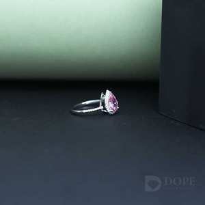 Elegante anillo de mujer de plata esterlina 925 con impresionante PIEDRA DE moissanita rosa que agrega un toque de encanto sofisticado - Product Image 2