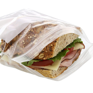 Sacs en plastique transparents 100 % HDPE PET vierge, étanches, avec fermeture éclair, poignée et bec verseur pour l'emballage alimentaire (sandwichs, pain) et l'expédition - Product Image 2