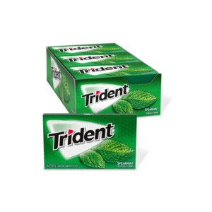 Chewing-gum multicolores sans sucre Tropical Twist 14 bâtonnets Saveur fruitée Boîte à mâcher Triident - Product Image 2