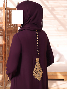 Abaya Musulmana de Poliéster Transpirable y Personalizable para Mujer, Ropa Islámica, Caftán Largo hasta el Tobillo, Ropa de Oración - Product Image 6