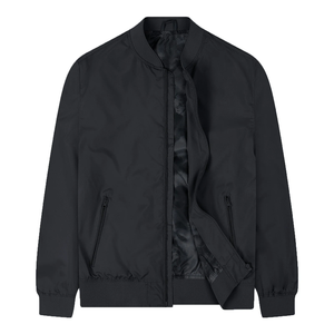 Custom Made OEM Design 100% Cotton Men's Solid Black Color <b>Slim</b> <b>Fit</b> <b>Jackets</b> With Pockets <b>Jacket</b> Surplus Stocks From Bangladesh - Product Image 1