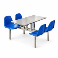 Ensemble table et chaises de salle à manger moderne en acier inoxydable pour 4 personnes, multifonctionnel pour l'école, l'hôtel, l'appartement, la restauration