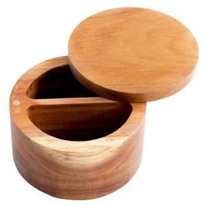 Juego de Azucareros de madera de Color marrón de calidad de lujo, juego de tazones de sal y pimienta de madera pura de tamaño mediano de nuevo diseño con tapa - Product Image 1