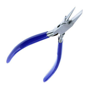 Pince ronde à bouche plate en acier inoxydable pour nez et bijoux Poignée bleue Mini pince à bec rond de haute qualité - Product Image 2