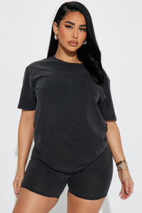 High Quality 100% Cotton <b>Women</b> Stylish Casual Wear Summer Tops Wholesale <b>Yoga</b> <b>Shorts</b> Oversized Heavyweight <b>Shorts</b> For <b>Women</b> - Product Image 2