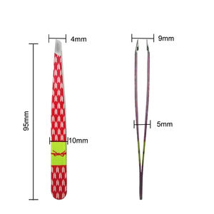 Hot Selling Stainless Steel Colourful Printing Trimmer Hair Removal False Eyelash Clip Slanted <b>Eyebrow</b> <b>Tweezers</b> - Product Image 5