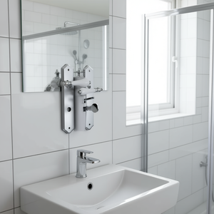 Persiana de Baño Sandra 78mm VK 8mm en Cromo Mate/Blanco Porcelana 8mm para WC - Product Image 3