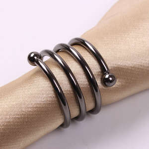 ห่วงใส่ผ้าเช็ดปากทำจากอลูมิเนียมแบบคลาสสิกเป็นมิตรต่อสิ่งแวดล้อมขนาด5ซม. อุปกรณ์เสริมสำหรับโต๊ะโรงแรมร้านอาหารงานเลี้ยงอาหารค่ำสำหรับครอบครัว - Product Image 3