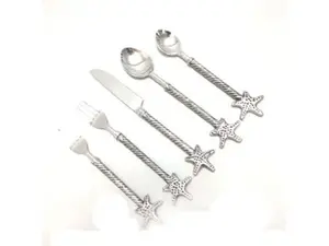 Ensemble de couverts en acier inoxydable doré martelé avec design de luxe parfait pour les restaurants d'hôtel et les ustensiles de cuisine - Product Image 6