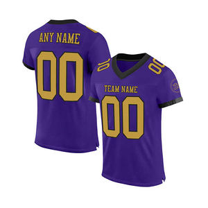 2025 élégant personnalisable respirant 100% Polyester uniformes de Football américain à manches courtes maillots entièrement brodés sublimés - Product Image 3