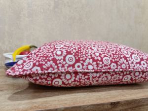 Rouge impérial 100% coton coussin taie d'oreiller élégant Floral main bloc imprimé Design avant arrière usage domestique Floweret élégant Slub - Product Image 3