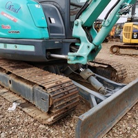 Excavatrice sur chenilles Kobelco SK55, mini-excavatrice hydraulique de 5,5 tonnes, moteur Yanmar 4TNV94L, excavatrice de construction japonaise d'occasion
