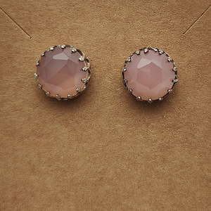 Cuarzo Rosa natural 12mm redondo 925 plata esterlina diseñador Stud pendientes 5,37 GMS hecho a mano joyería fina piedras preciosas mujeres pendientes - Product Image 6