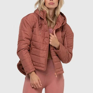 OEM personalizado impreso al aire libre señoras abrigos de invierno chaqueta acolchada mujer impermeable poliéster Nylon transpirable Color sólido chaquetas - Product Image 1