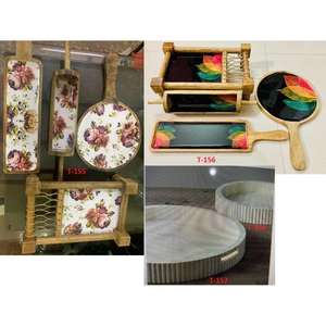 Plateau de service en os incrusté fait à la main pour l'hôtellerie et la restauration, idéal pour présenter des salades, des pâtes, des nouilles, plat décoratif, compatible micro-ondes et lave-vaisselle - Product Image 3