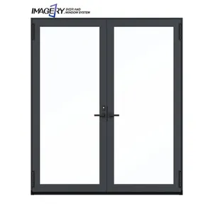 Imágenes patio de entrada al aire libre Marco de perfil de aluminio triple doble puerta abatible francesa anodizada