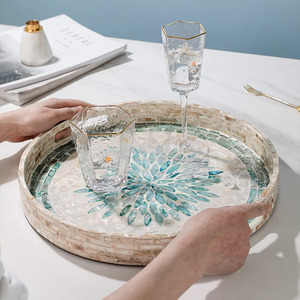 PLATEAU ROND FLORAL DE PERLE - Product Image 3