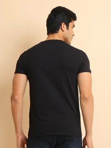 Venta caliente de los hombres Casual media manga 100% algodón Camiseta cómoda estirable cuello elegante diseño impreso de moda Regular - Product Image 5