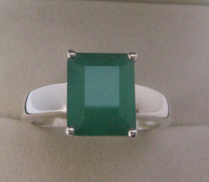 Shah Gems 925 Sterling <b>Silver</b> Women's Natural Green Onyx <b>Ring</b> <b>Emerald</b> Cut Turquoise Pear Cut Diamond Everyday Wear Gift Ideal - Product Image 1