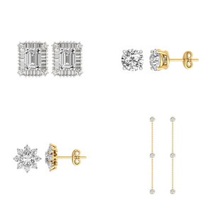 Boucles d'oreilles clous solitaire de luxe pour femme en argent 925 plaqué rhodium, avec diamant de laboratoire de 1,06 carat, clarté VS, couleur EF, 5 mm - Product Image 2