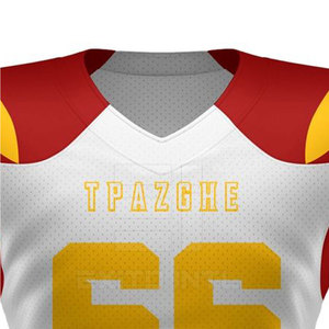 Maillot de football américain OEM en gros, manches courtes, transfert thermique, maille respirante, nom et numéro personnalisés, uniforme d'équipe pour hommes, jeunes et professionnels - Product Image 5