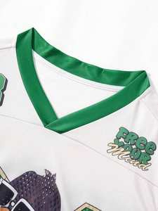 Camiseta Deportiva de Fútbol Americano para Hombre, Verde, con Estampado de Pato de Dibujos Animados, Cuello en V, Malla Transpirable, Protección UV, para Adultos, Proveedor 2025 - Product Image 4