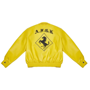 OEM Vente en gros Collège Logo personnalisé Col carré Manteau brodé Bomber Letterman Veste universitaire en cuir pour hommes - Product Image 3