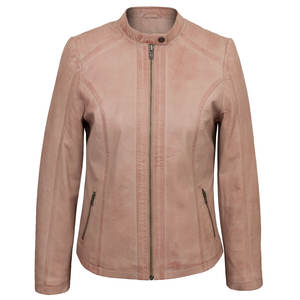 Chaquetas de Mujer a la Moda, Personalizadas, de Cuero Genuino, para Otoño e Invierno, Resistentes al Viento, Impermeables, Transpirables, con Forro de Algodón/Poliéster - Product Image 1