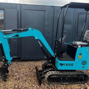 LIVRAISON GRATUITE Mini-excavatrice JPC KV12 12HP avec cabine ouverte, lame de bulldozer avant, bras oscillant, homologuée EPA CE, pouce hydraulique auxiliaire - Product Image 1