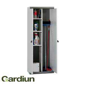 Armoire haute en résine pour rangement de jardin Tavira 2 balais | Fournitures de jardin extérieur | Produit prêt à être expédié depuis l'Espagne - Product Image 2