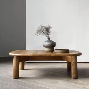 Ensemble de tables basses en bois conçu avec des détails artisanaux pour une mise en scène élégante de l'intérieur de la maison - Product Image 2
