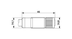 Câble de capteur M12 SPEEDCON blindé à transmission de signal haute densité 17 pôles Phoenix Contact SAC-17P-MS/5,0-35T/FS SH SCO 1402421 - Product Image 3