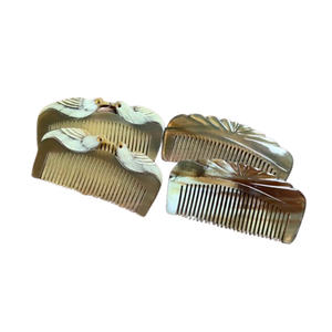 Peine de cuerno de búfalo de datos dorados 99 para cabello sin enredos, ideal para uso diario y estilistas profesionales - Product Image 3