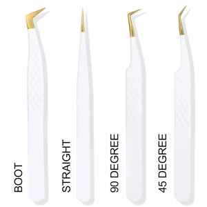 Pinces à épiler professionnelles antistatiques en acier inoxydable de qualité supérieure, pointe lisse, design léger, longueur 120 mm pour extensions de cils - Product Image 1