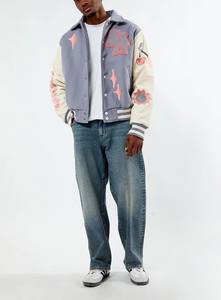 เสื้อแจ็กเก็ตขนสัตว์ของผู้ชายเสื้อแจ็กเก็ตผ้าขนแกะมีปกเสื้อสไตล์ฮิปฮอปเสื้อลำลองงานตามสั่ง - Product Image 2