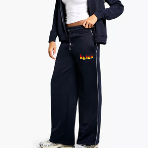 OEM/ODM pantalon de jogging à jambe droite respirant de couleur unie taille élastique léger à séchage rapide sur mesure de grande taille - Product Image 1